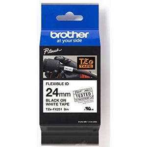 Brother Original P-touch tape TZE-FXxxx PARENT 24 mm zwart op wit