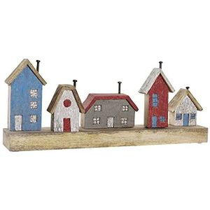 Decoratieve figuren DKD Home Decor Multicolour Ijzer Huizen (60 x 10 x 24 cm)