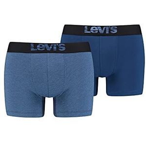 Levi's Optical Illusion boxershorts voor heren, van biologisch katoen, verpakking van 2 stuks, combo donkerblauw