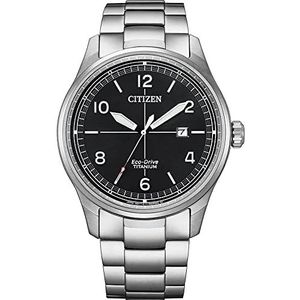 Citizen Herenhorloge, analoog, eco-drive, met titanium armband, zwart, armband, zwart., armband