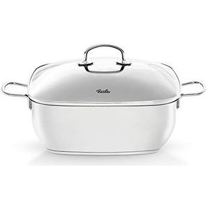 Fissler Stoofpan met Antiaanbaklaag en Koudmetalen Handgrepen Glazen Deksel - Ovenvast tot 220 °C - Geschikt voor Inductie