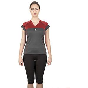 Izas - muska - T-shirt - dames, rood/donkergrijs
