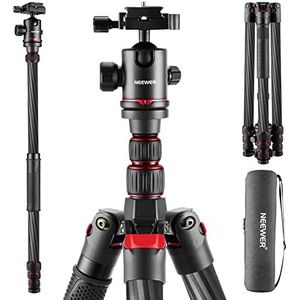 NEEWER 205 cm reiscamerastatief voor camera van koolstofvezel, fotostatief met monopod centrale as in 2 delen, 360 graden panoramische kogelkop, QR-plaat type Arca 1/4 inch, maximale belasting 26,5 lb