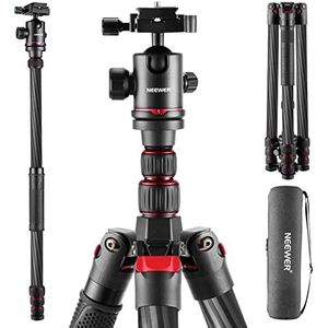 NEEWER 205 cm reiscamerastatief voor camera van koolstofvezel, statief fotografie met monopod, middenas in 2 delen, 360° panoramische kogelkop, QR-plaat type Arca, 1/4 inch, maximale belasting 26,5 kg