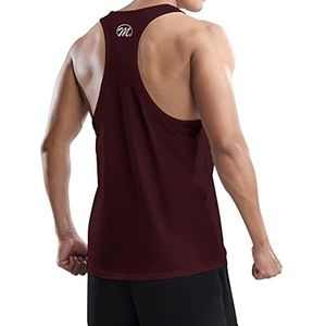 MEETWEE Sporttanktop voor heren, bovendeel, mouwloos, hardloopshirt, lichaamspak, sneldrogend, voor fitness, gymnastiek, bodybuilding, Rood
