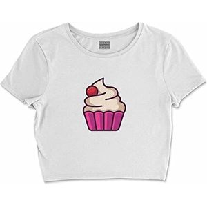 Bona Basics, Basic T-shirt met digitale print voor dames, 100% katoen, wit, casual, maat: S, wit, korte taille, Wit