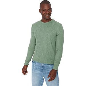 Trendyol Slim effen trui met ronde hals sweatshirt, mintgroen, L Large voor heren, mintgroen, L Large, Mint groen