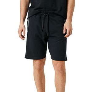 Koton Short slim fit pour homme avec cordon de serrage zippé, Noir (999), XS