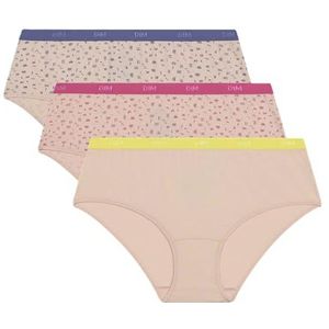 DIM Les Pockets Katoenen Kleuren & Patronen X3 Boxershorts voor Dames (3 stuks), Dopamine-pakket