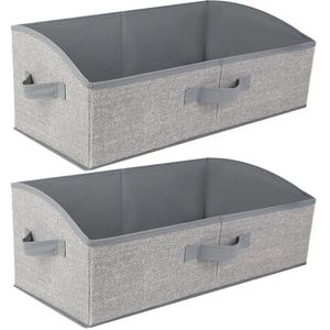 AiQInu 2 stuks opvouwbare opbergdozen van stof, 50 x 28,5 x 20 cm, met handvat, grote container voor kleding, kast, speelgoed, boeken en kast