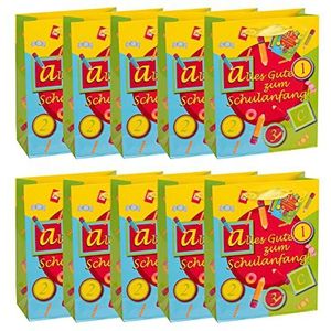 Idena 90054 Lot de 10 sacs cadeaux pour la rentrée scolaire et la rentrée des classes