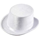 Widmann 1435B hoed, cilindrisch, wit, van vilt, voor mago, prestiger, bruid, wit