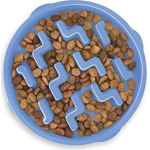 Outward Hound Fun Feeder Slo-Bowl: Anti-peeling voor honden, groot/normaal, blauw