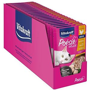 Vitakraft Poëzie Delice - Natvoer voor katten - Met kipfilet in saus - Voor volwassen katten - Voedingsvriendelijk - Zonder toegevoegde suiker en granen (23 x 85 g)