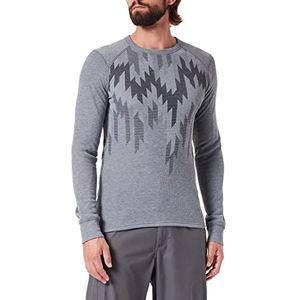 Odlo BL Top Crew Neck L/S Active Warm Eco Graphic shirt met lange mouwen, heren, grijs staal gemêleerd, XL