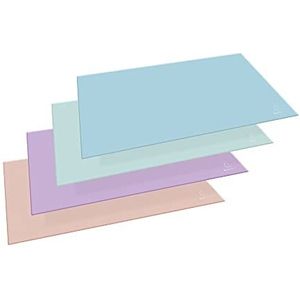 Exacompta - Ref. 60196D - 8 bureauonderleggers van aquarelkarton - formaat Wide lengte en korte diepte - afmetingen 585 x 385 x 5 mm - verschillende pastelkleuren