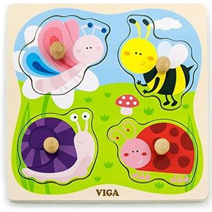 Viga Toys - 50131 - puzzelknop - insecten