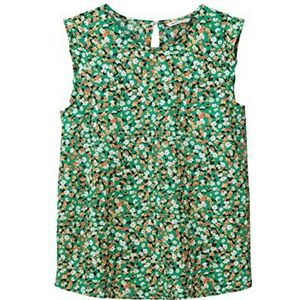 TOM TAILOR Denim T-shirt à volants pour femme, 31953 - Imprimé fleur verte, M