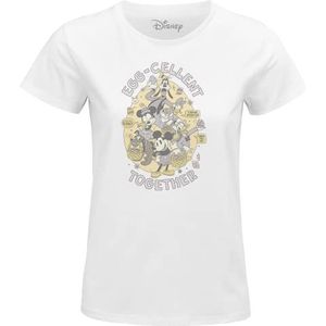 Disney Wodmickts257 T-shirt voor dames, 1 stuk, Wit.