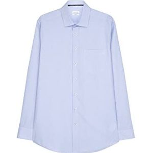 Seidensticker Zakelijk overhemd voor heren, strijkvrij met rechte snit, regular fit, lange mouwen, kentkraag, 100% katoen, Lichtblauw