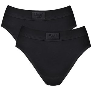 Sloggi Double Comfort Tai 2P ondergoed, zwart, 38 (2 stuks) dames, zwart.
