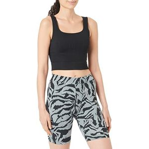 Urban Classics Dames yogabroek Soft AOP Cycle, Blackzebra