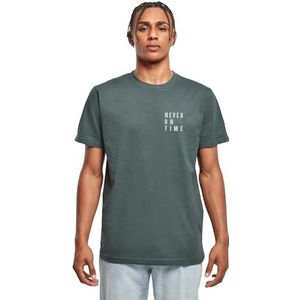Mister Tee Never On Time T-shirt en coton pour femme Motif imprimé graphique Tailles XS à 5XL, Vert bouteille, M