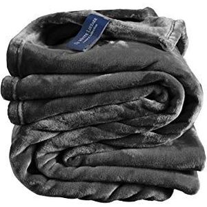 De Witte Lietaer Fleece Deken Cosy - 150 X 200 cm - Dark Ebony