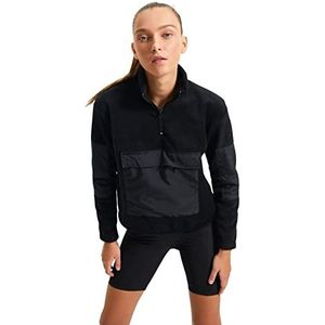 TRENDYOL Twoaw21sw0147 Dames Sweatshirt Zwart S, zwart.