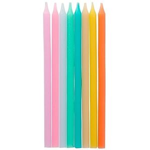 Folat 24258 24 stuks 10 cm pastel kleurrijke taartkaarsen voor verjaardag, verjaardagsdecoratie, kinderfeest, bruiloft, bedrijfsfeest, verjaardag, 10 cm