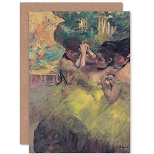 Edgar Degas wenskaart met envelop voor gele danseres