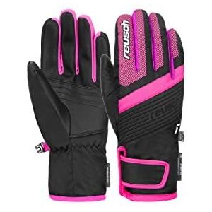 Reusch Duke R-tex XT Junior sporthandschoenen, waterdicht, ademend, voor sneeuw, winterslee, zwart/roze, 4 meisjes, zwart/roze, 4, Zwart/Roze