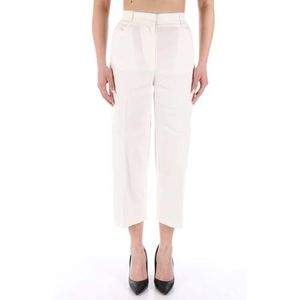 Pinko Protesilao Pantalon lin stretch élégant pour femme, Z07_Blanc Soie, 48