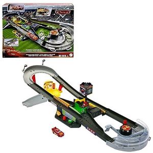 Mattel Disney Pixar Cars Interactieve racebaanzuigerbeker, met auto van metaal, Flash Mcqueen, schaal 1:55, speelgoed voor kinderen, vanaf 4 jaar, HPD81