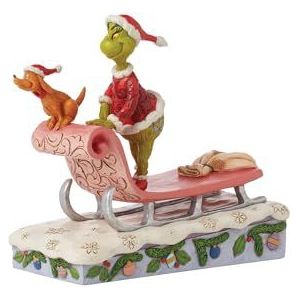 Enesco Jim Shore Grinch Max On Sled figuur
