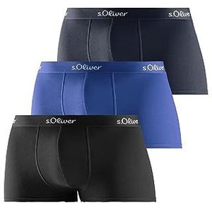 s.Oliver RED LABEL Bodywear LM S.oliver Hipster Basic 3 x boxershorts voor heren, 3 stuks, Bijpassend blauw