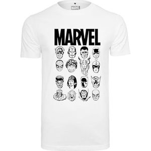 MERCHCODE Marvel Crew T-shirt voor heren, 1 stuks, Wit