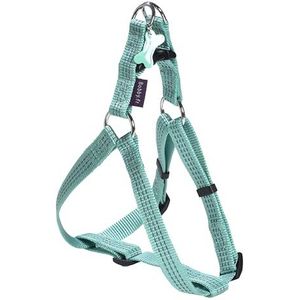 Bobby Safe Hondenharnas, middelgroot, reflecterend, duurzaam, met dubbele metalen ring, turquoise, maat M/borstomvang 44-62 cm