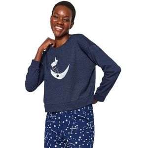 Trendyol Pyjama pour femme avec slogan Webstoff, Multicolore, S