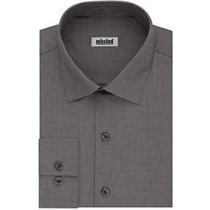 Unlisted by Kenneth Cole Dress Shirt Big and Tall Solid heren, GRAPHITE