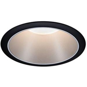 Paulmann 93397 Cole inbouwspot, rond, rond, dimbaar, zwart, mat, zilver, aluminium spot, kunststof inbouwlamp, GU10