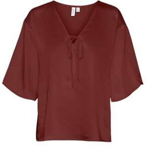 VERO MODA Chemisier à manches courtes pour femme, Fired Brick, XS