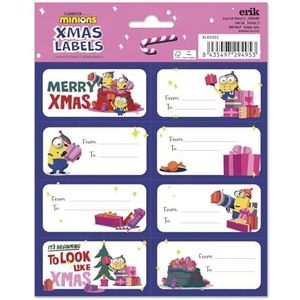 Grupo Erik - Kerstcadeaulabels, Minions | Zelfklevende etiketten, kerststickers, cadeaulabel