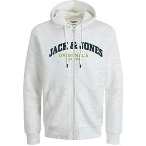 JACK & JONES Jorbrad Bmu23 Sweatjack met rits voor heren, Wit-grijs