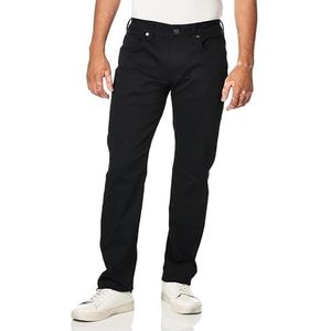 Buffalo David Bitton Jeans met rechte pijpen met zes elastische banden voor heren, echt zwart, 38 W/34 L, Echt zwart