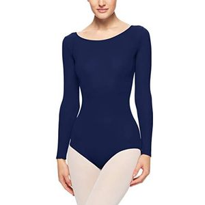 Capezio Turnpakje met lange mouwen voor dames, marineblauw, maat S, Navy Blauw