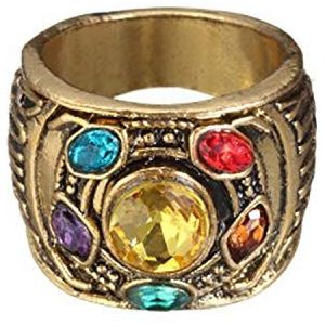 PPX Herenring Thanos Cosplay Fancy Ringen Letter 6 Kristallen Gouden Legering Legering, Stof Lak Legering, Kristal