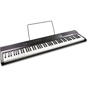 Rockjam 88 digitale piano met halfgewogen sleutels, stroomvoorziening, bladmuziekstandaard, pianonotitiestickers en eenvoudige pianolessen