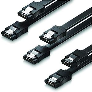 G-MOTIONS - SATA III kabel 6 GB/s - 50 cm - voor SSD / CD / DVD drive / datakabel met vergrendelingsvergrendeling / SATA I en II compatibel (rechts)