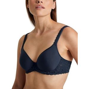 CALIDA Natural Comfort Lace beha van kant met verstelbare bandjes en kanten details met beugels, donkerblauw, 75D, Donkerblauw, 75D